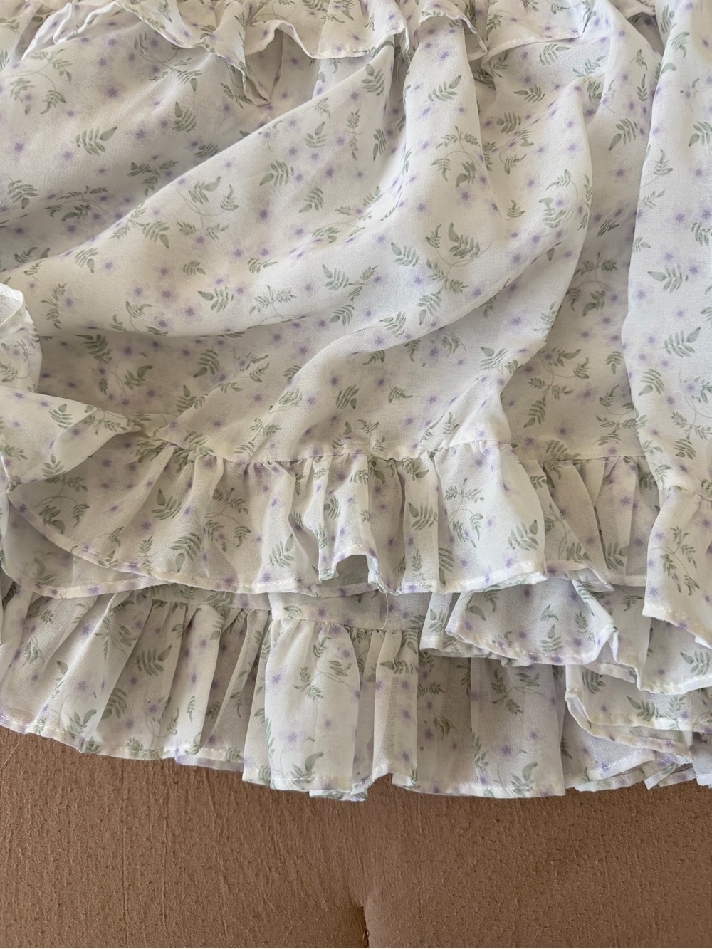 Off-Shoulder White Tiered Floral Ruffle Maxi Dress - Picture 6 of 9